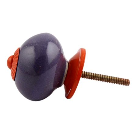 Purple Round Orange Fitting Ceramic Knob